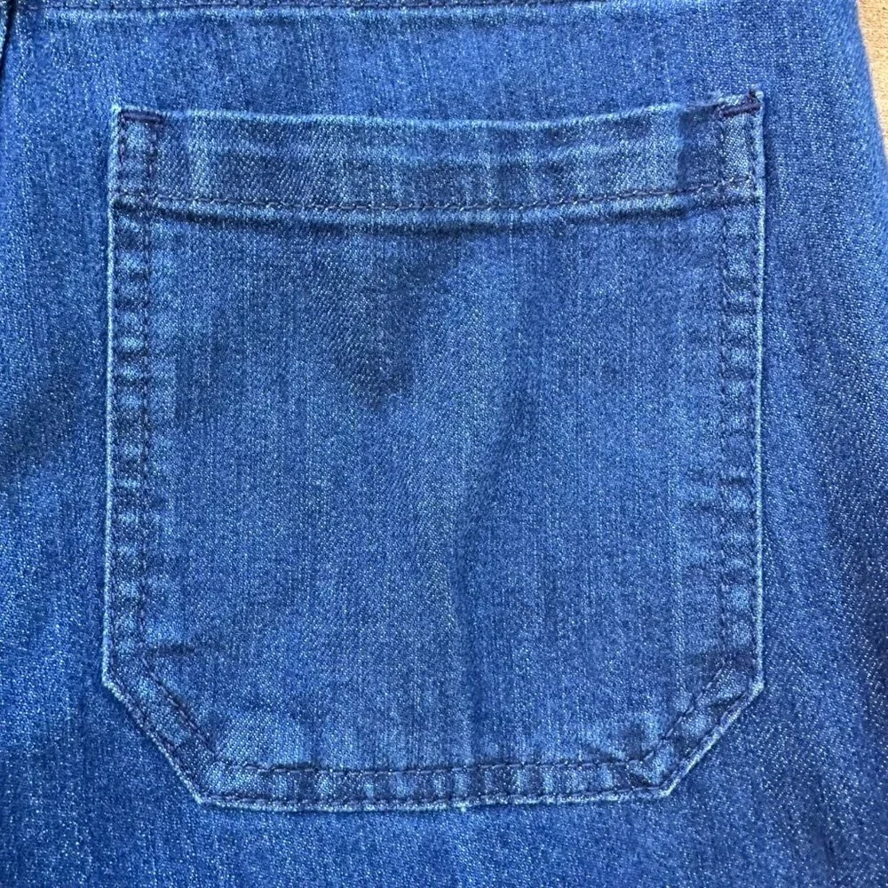 GAP Womens Wide-Leg Dark Indigo Denim Pants Size 27 High-Rise Button Detail Cott - Picture 13 of 13